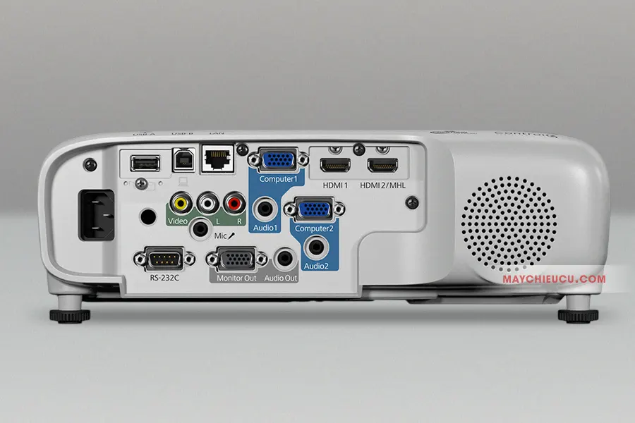 Epson EB-980W trang bị HDMI kép, MHL cổng kết nối tín hiệu analog truyền thống và cổng USB