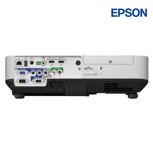 Cổng HDMI MHL ngõ LAN RJ45 và hệ thống loa 16W Epson EB-2155W Mặt sau máy chiếu Epson EB-2155W tích hợp 2 cổng HDMI hỗ trợ MHL, cổng mạng LAN RJ45 quản trị tập trung và loa công suất lớn 16W.