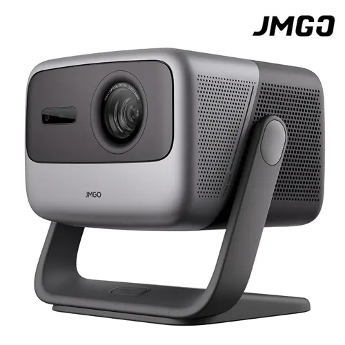 máy chiếu JMGO N1 Pro với chân đế xoay Gimbal độc bản JMGO N1 Pro khoe trọn thiết kế chân đế Gimbal tích hợp cho phép xoay 360 độ ngang và 135 độ dọc giúp căn chỉnh khung hình lên trần nhà cực kỳ dễ dàng